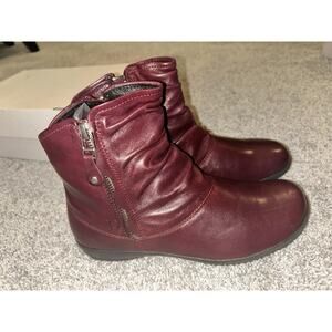 Josef Seibel Leather Boots Women 37 / 6-6.5 Brown Faux Fur Lined Naly Faye